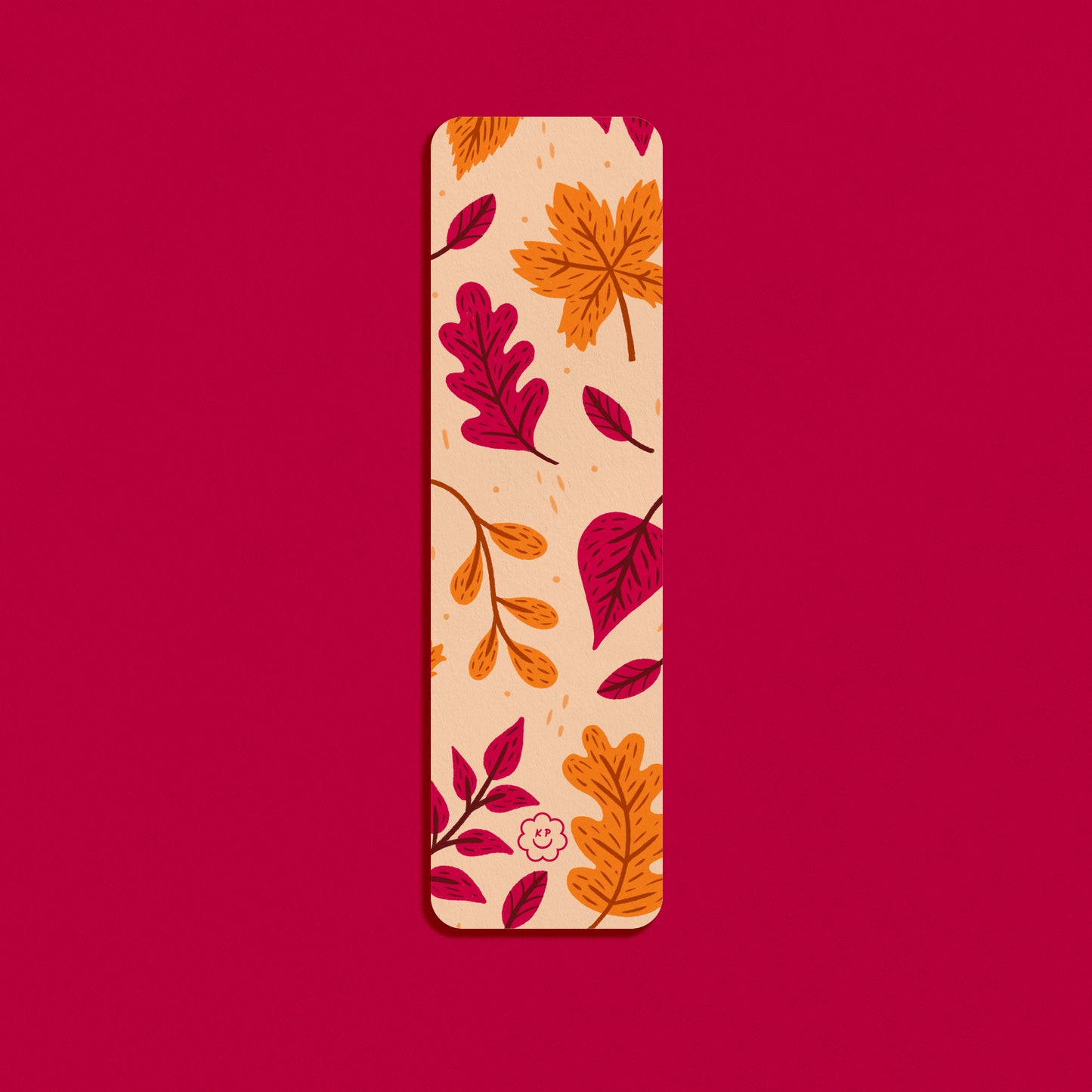 Autumn Leaves Bookmark- Burgundy & Orange