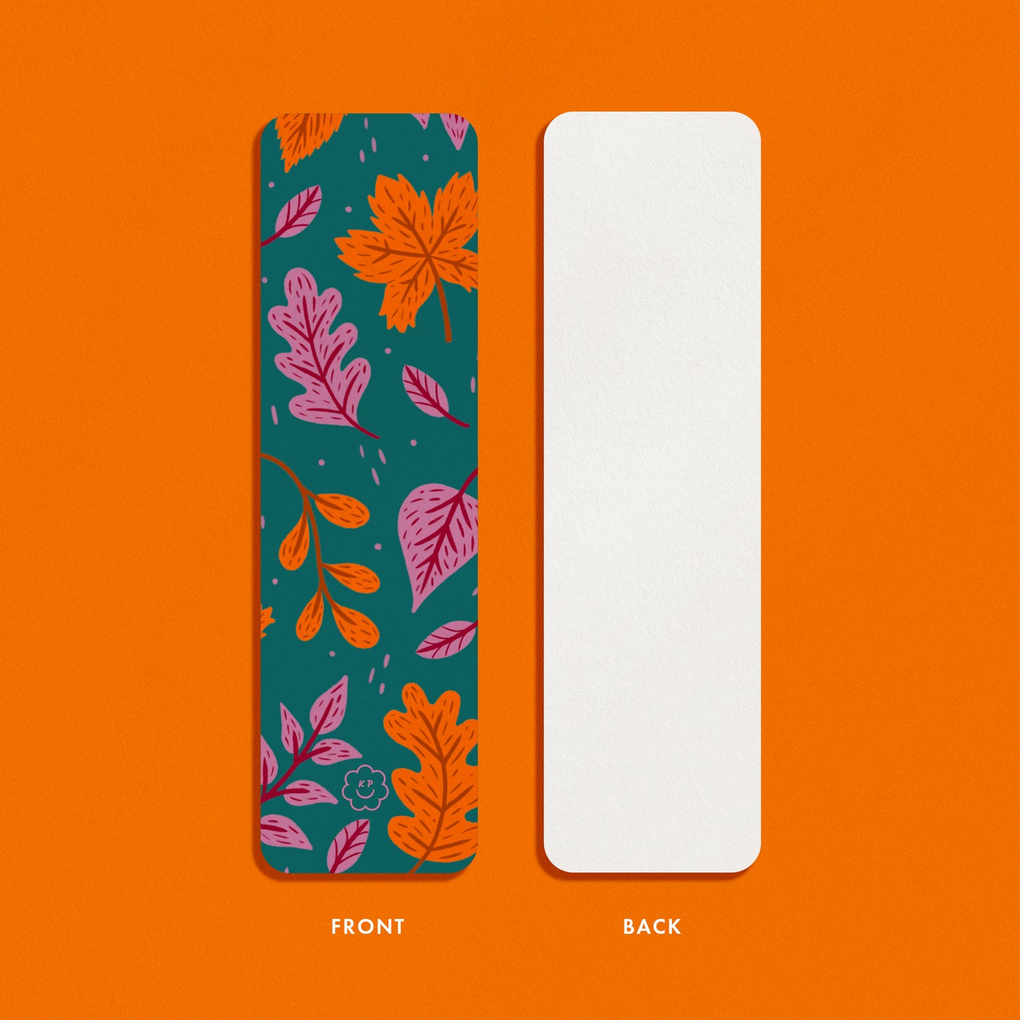 Autumn Leaves Bookmark - Lavender & Orange