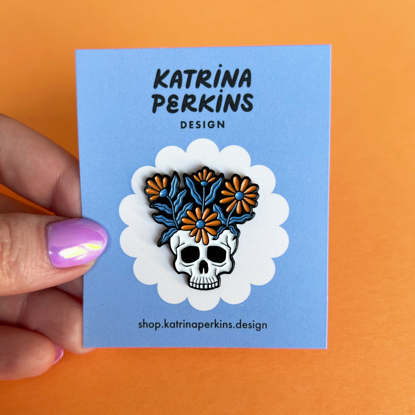 Skull Planter Enamel Pin