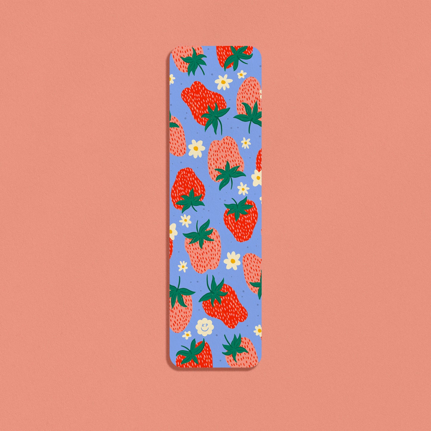 Strawberries Bookmark - Blue