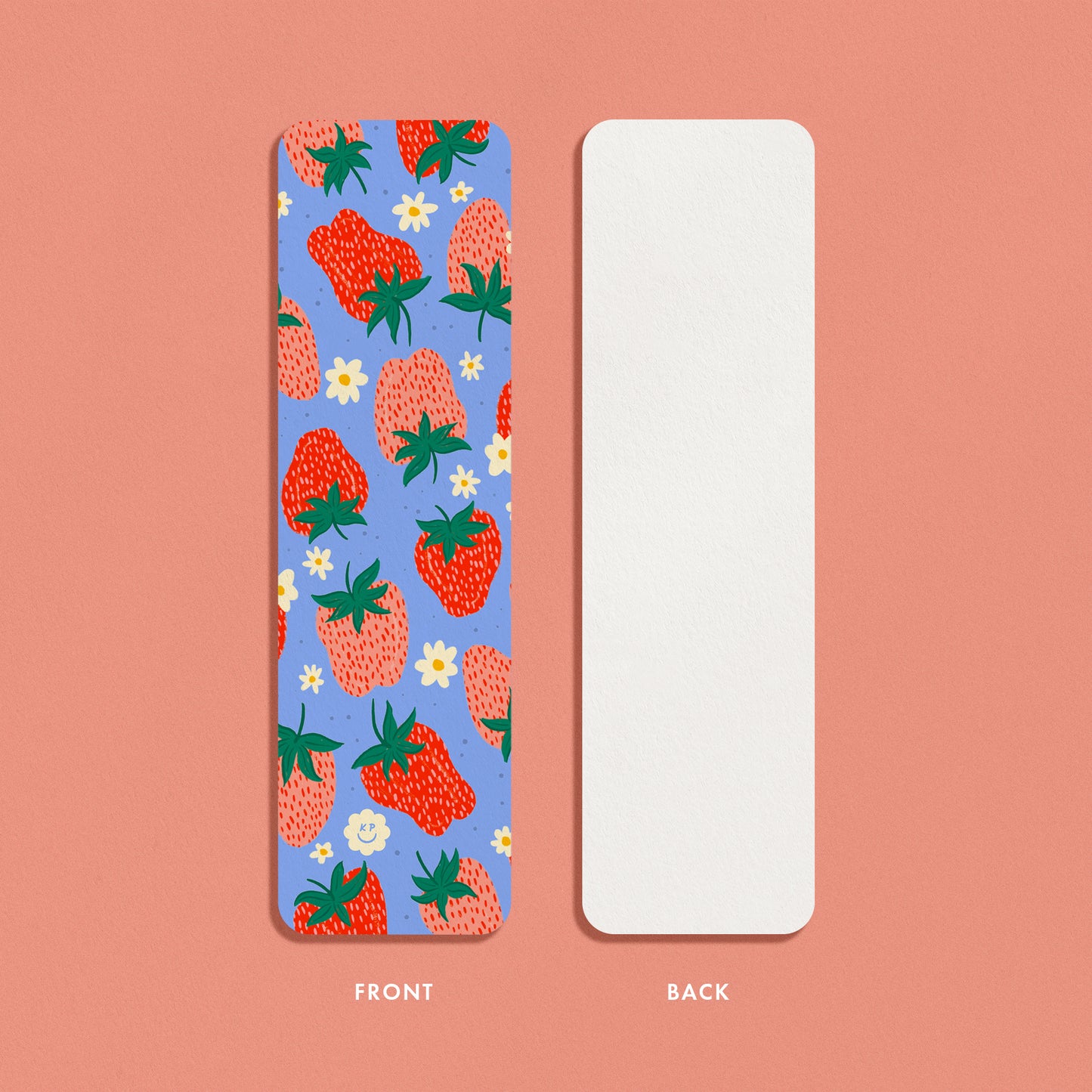 Strawberries Bookmark - Blue