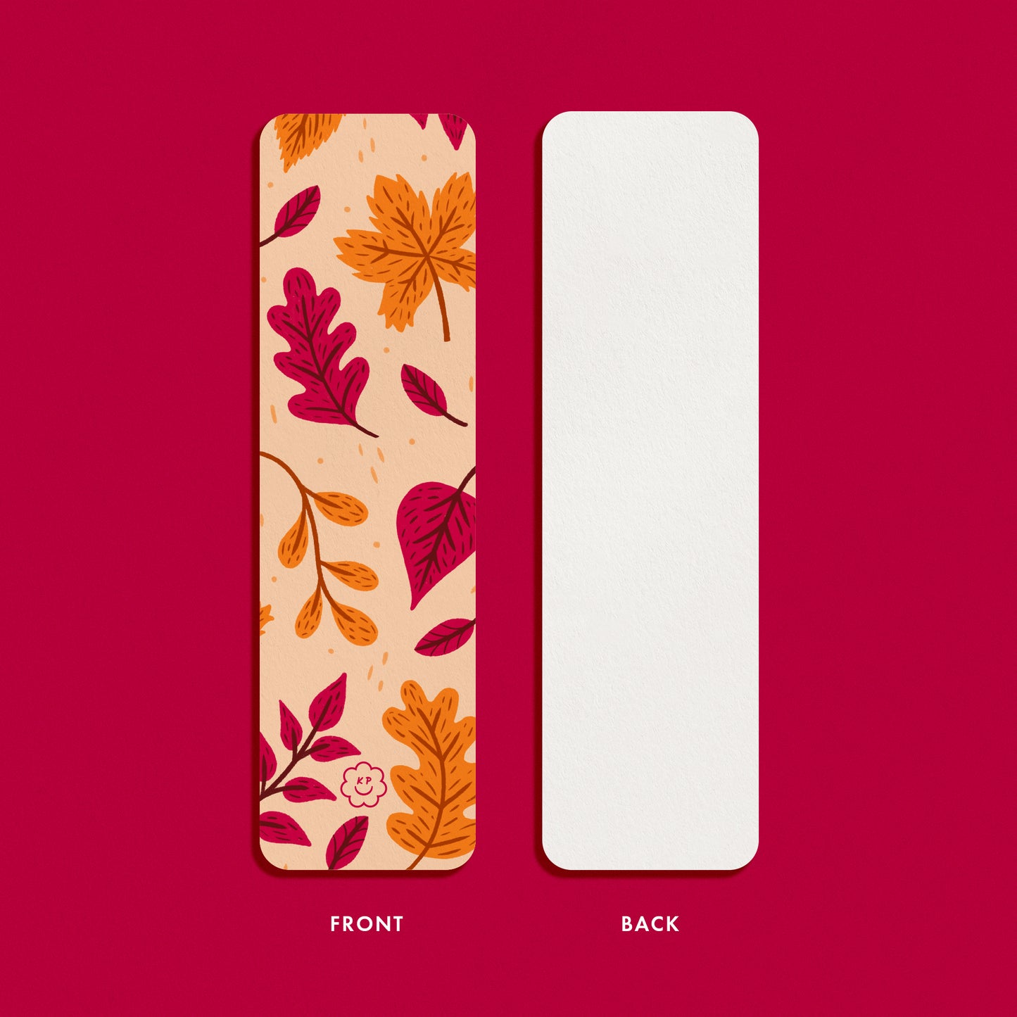 Autumn Leaves Bookmark- Burgundy & Orange