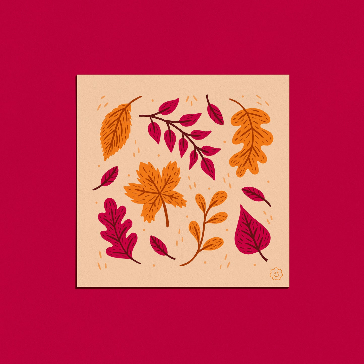 Autumn Leaves - Burgundy & Orange