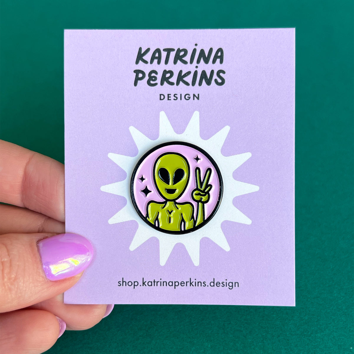 Cosmo Con Pin Cosmo the Alien Enamel Pin – Katrina Perkins Design