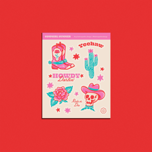 Cowboy Romance Sticker Sheet