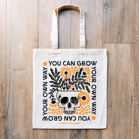 Grow Your Own Way Tote Bag - Orange