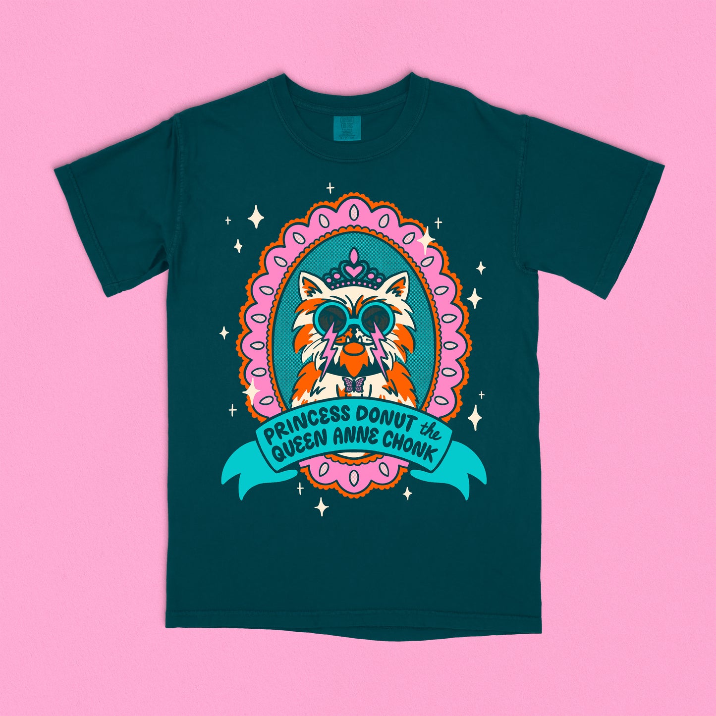 Princess Donut Queen Anne Chonk Graphic Tee - Teal